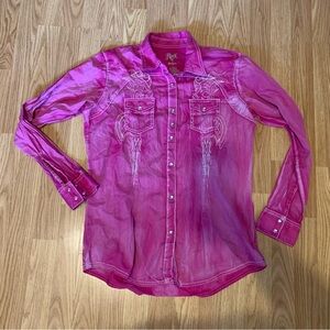 Rock 47 by wrangler Women’s Pink Western Shirt